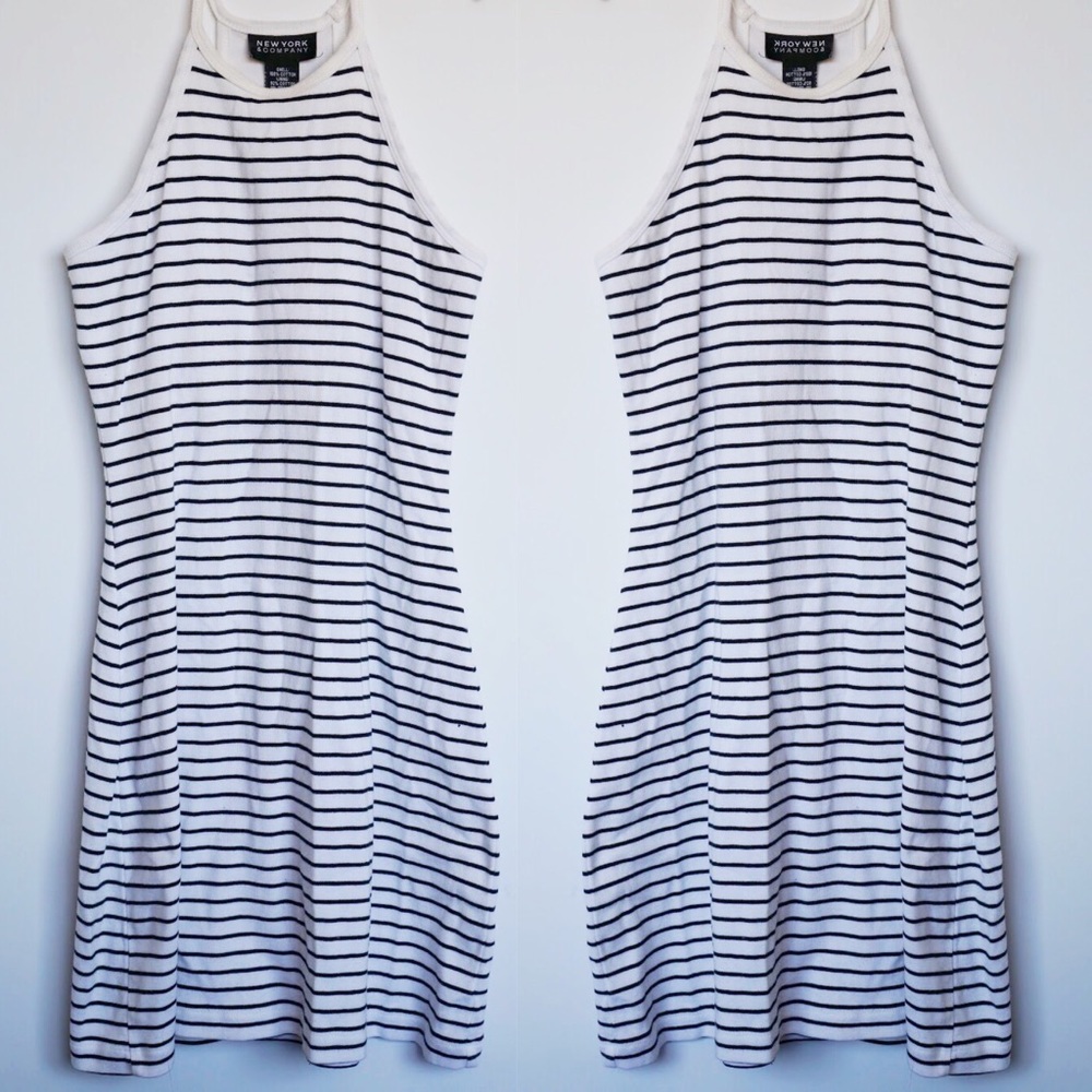 High-neck NY&Co Striped Athletic Dress